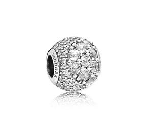 Silver charm with clear cubic zirconia