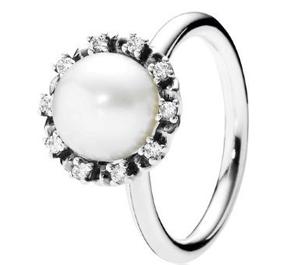 Anel Pandora Em Prata C/ Perola