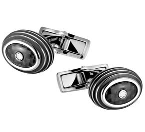 Botões De Punho  Carbono Preto