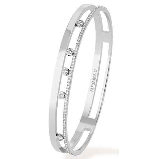 Messika Escrava Move Romane ouro branco com diamantes - vista frontal MEK.02.PU.6514.WG