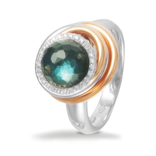 K Di Kuore Anel Ouro Branco e Ouro Rosa - vista frontal 432950