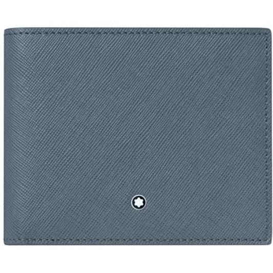 Montblanc Leather Sartorial Wallet 6Cc Denim Blue - vista frontal 124184