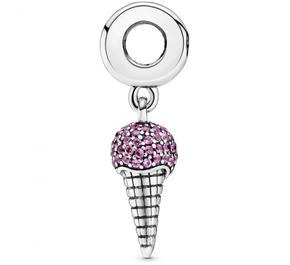 Pavé Ice Cream Cone Dangle Charm