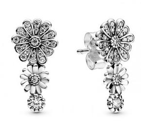 Sparkling Daisy Flower Trio Stud Earrings