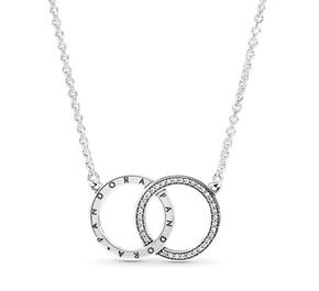Entwined Circles Pandora Logo & Sparkle Collier Necklace