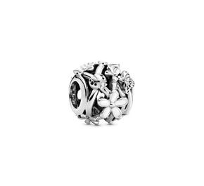 Openwork White Daisy Flower Charm