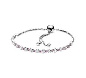 Pink & Clear Sparkle Slider Bracelet