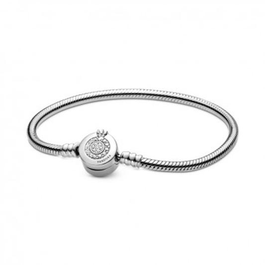 Pandora Pandora Moments Sparkling Crown O Snake Chain Bracelet - vista frontal 599046C01-18
