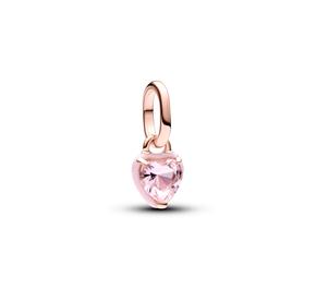 Mini Conta Pendente Coração Chakra Rosa Pandora ME